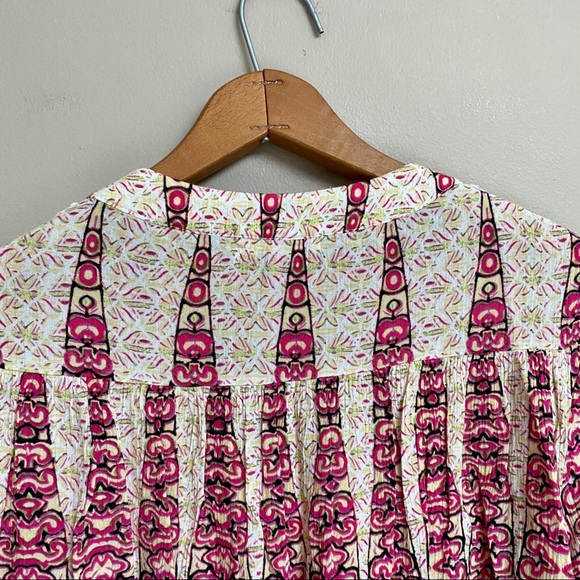 Moon & Sky boho printed blouse with crocheted bib - Picture 7 of 8